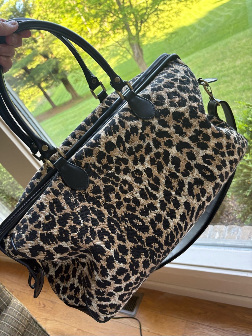 Gorgeous Bueno Leopard Print Weekender Travel Bag Large Tote Duffle w/ BONUS BAG